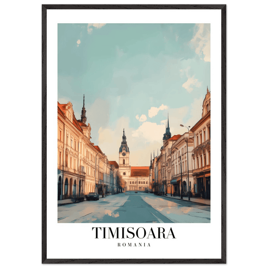 Timisoara Romania Framed Poster – Vintage Cityscape Wall Art with Wooden Frame - Vibrantwalls