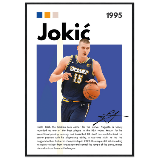Nikola Jokic Joker Nuggets Minimalist Art Print - Vibrantwalls