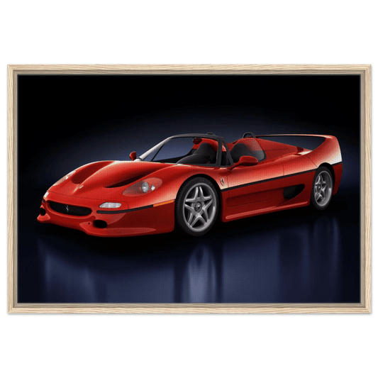 Framed Ferrari F50 Canvas Art - Classic Car Racing Posters