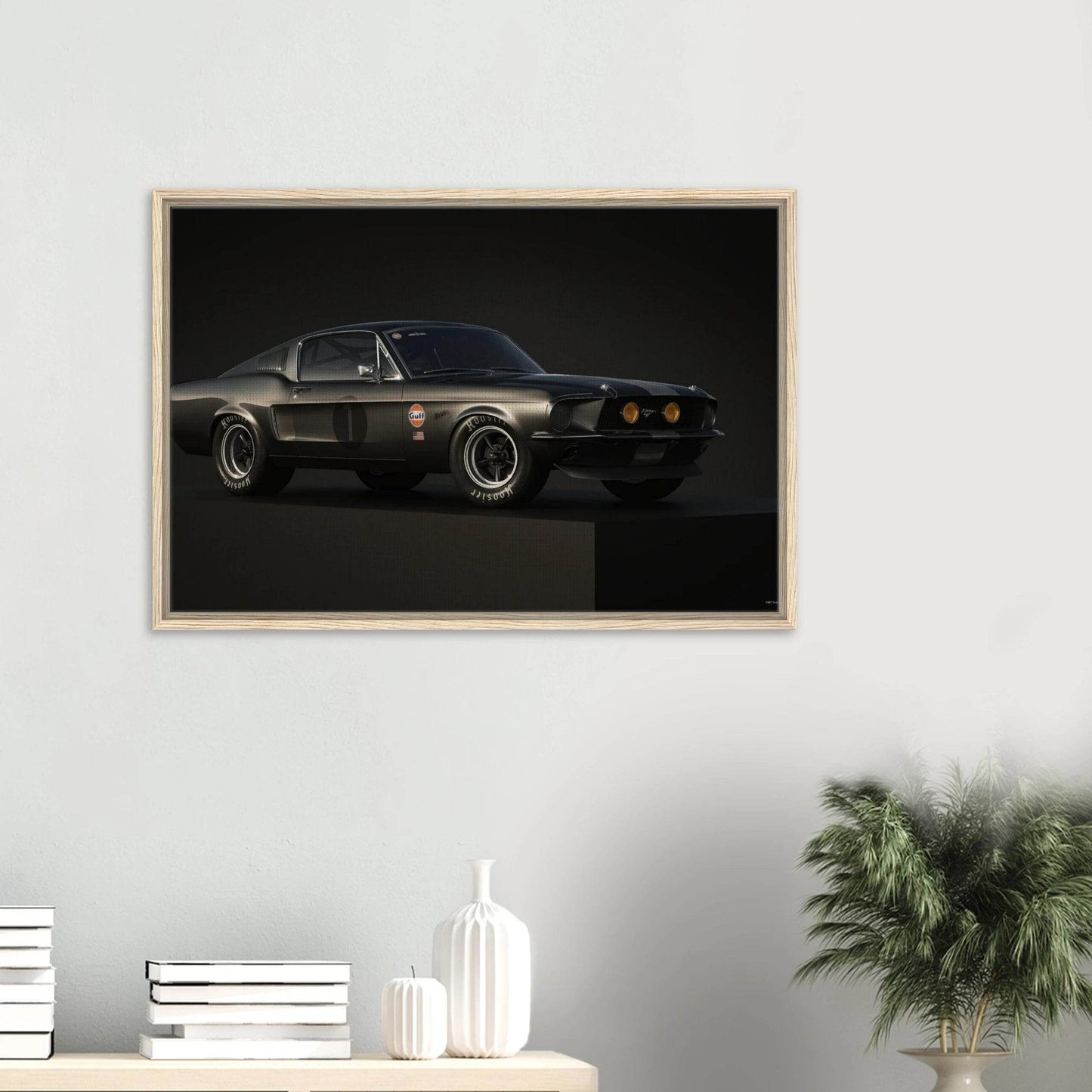 Ford Mustang Fastback Vintage Race Car Muscle Car USA Wall Art - Vibrantwalls