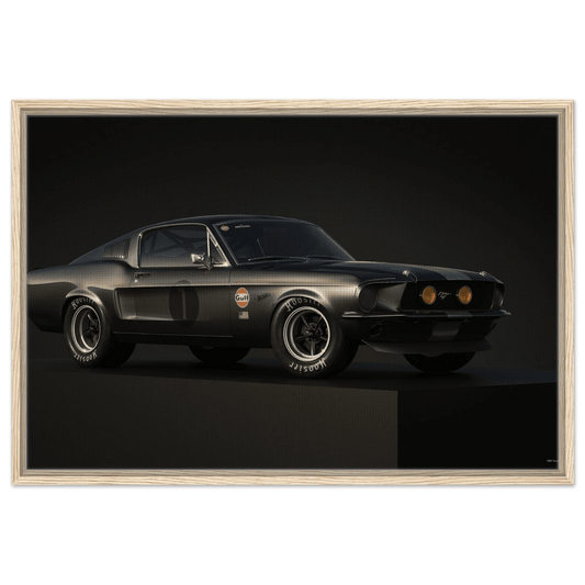 Ford Mustang Fastback – Vintage Race Car Poster