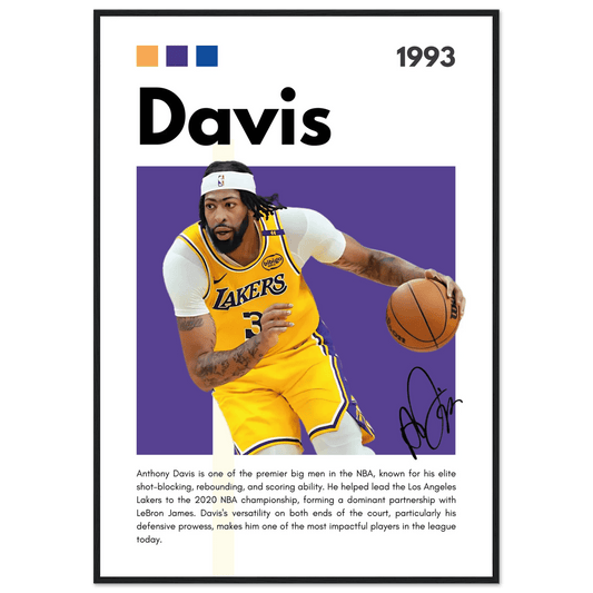 Framed Wall Art for Living Room Anthony Davis Lakers Basketball Poster Vibrantwalls