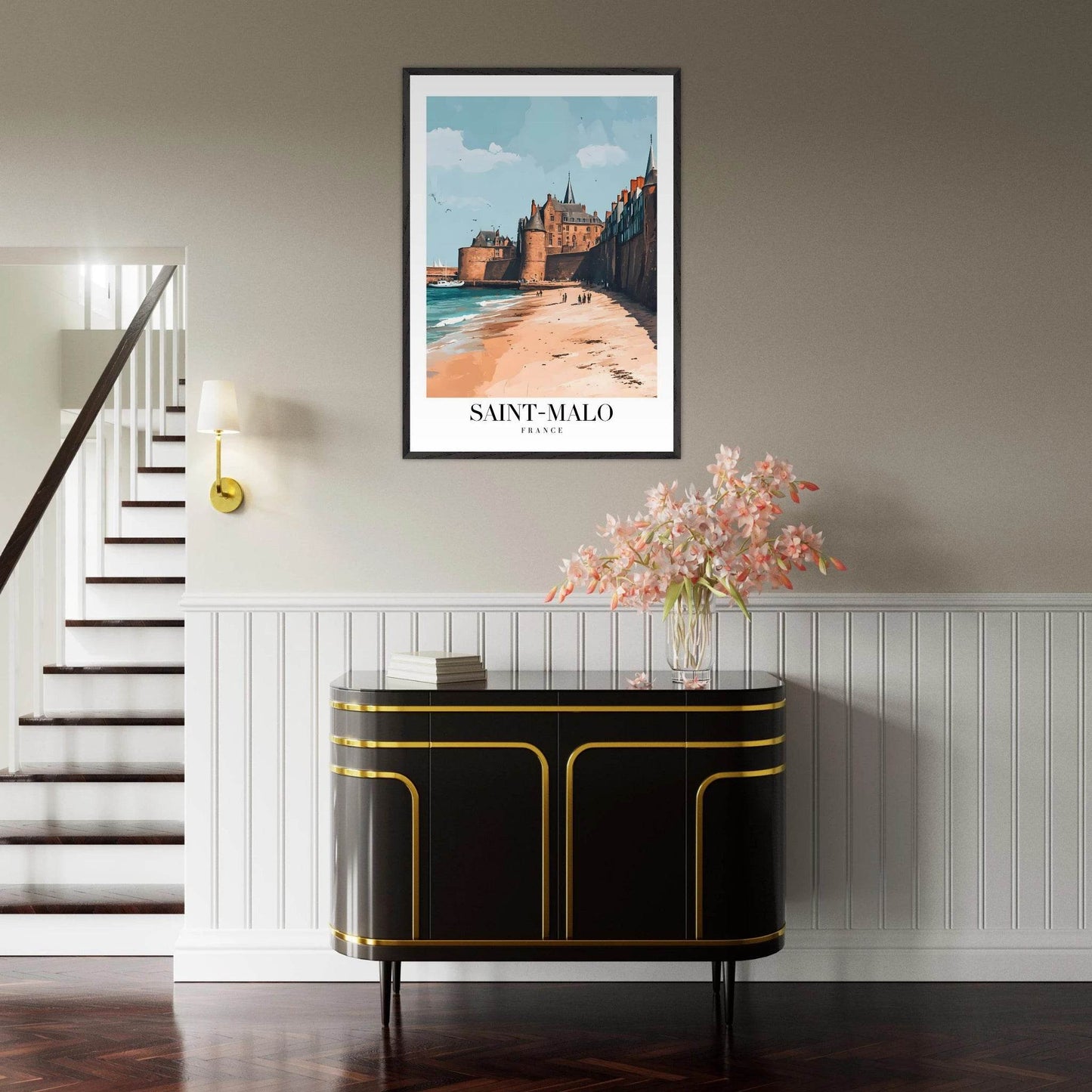 Saint Malo France Vintage Art Deco Travel Poster - Wall Art - Vibrantwalls