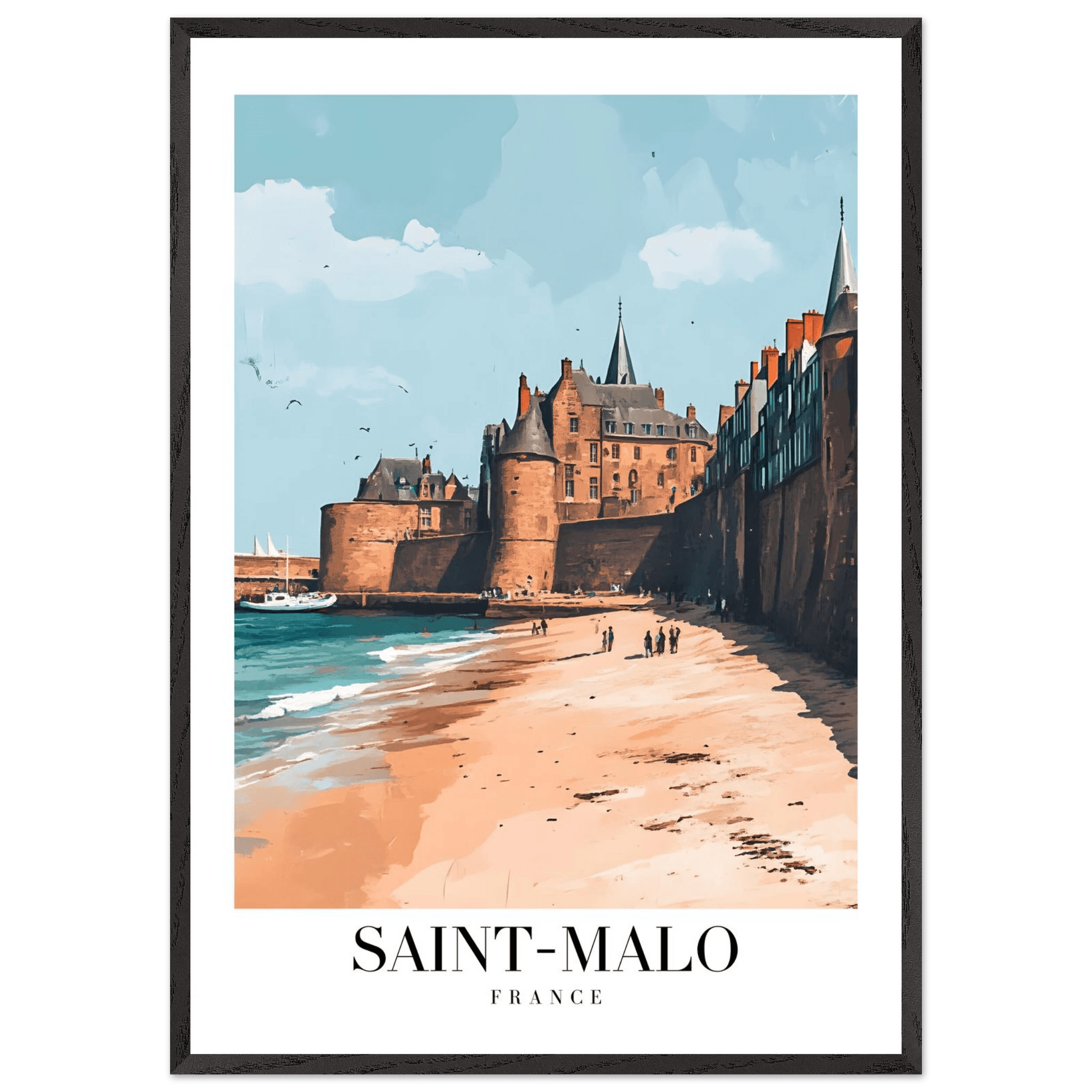 Saint Malo France Vintage Art Deco Travel Poster - Wall Art - Vibrantwalls
