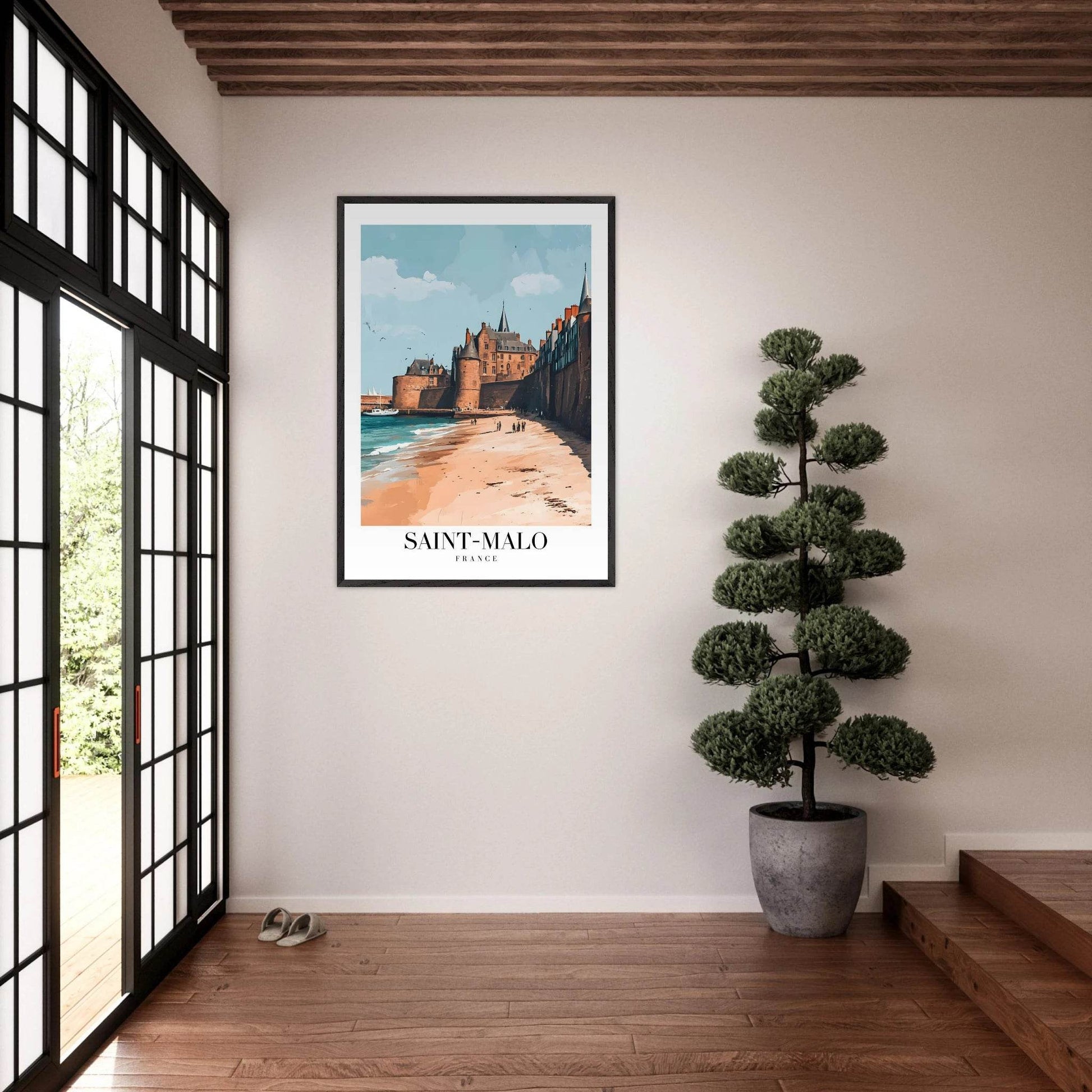 Saint Malo France Vintage Art Deco Travel Poster - Wall Art - Vibrantwalls