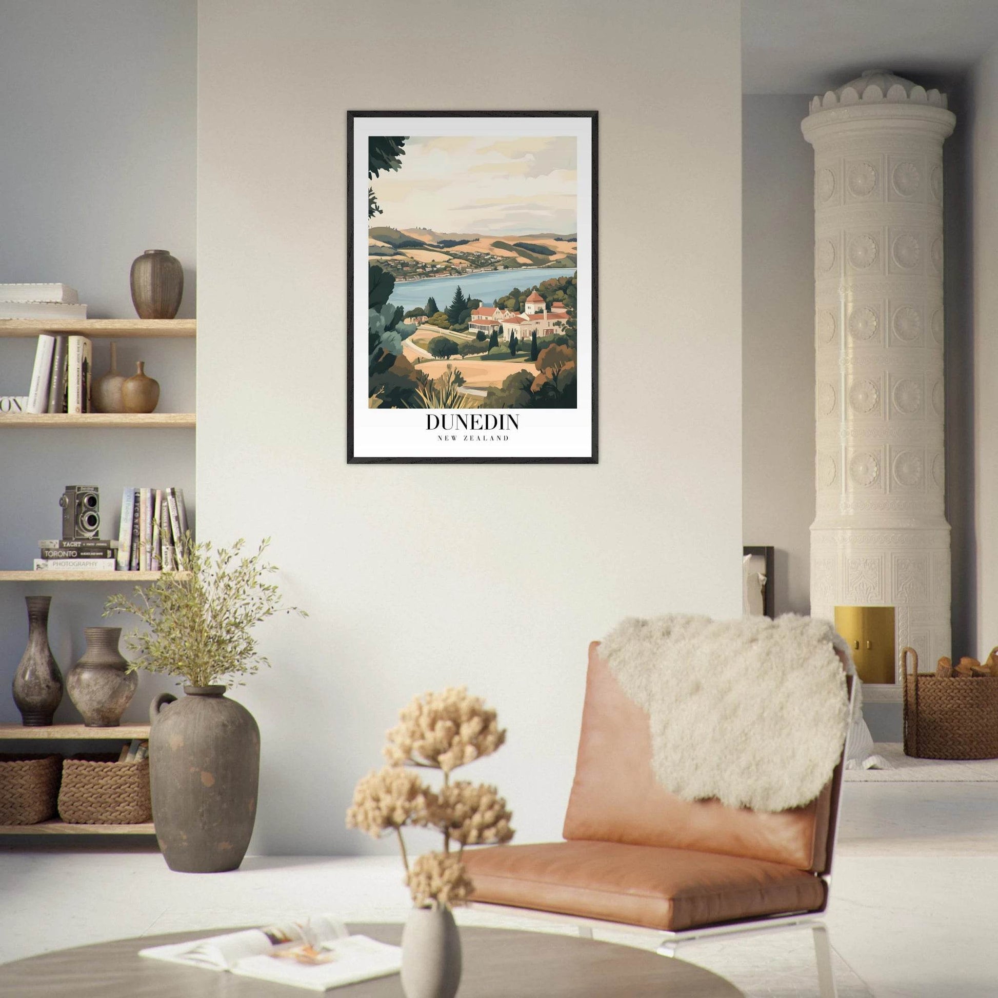Dunedin New Zealand Vintage Art Deco Travel Poster - Wall Art - Vibrantwalls
