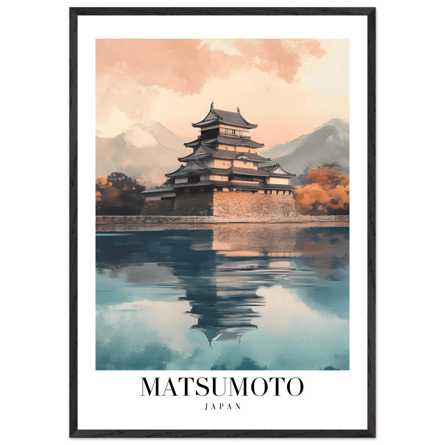 Matsumoto Japan Vintage Art Deco Travel Poster - Wall Art - Vibrantwalls