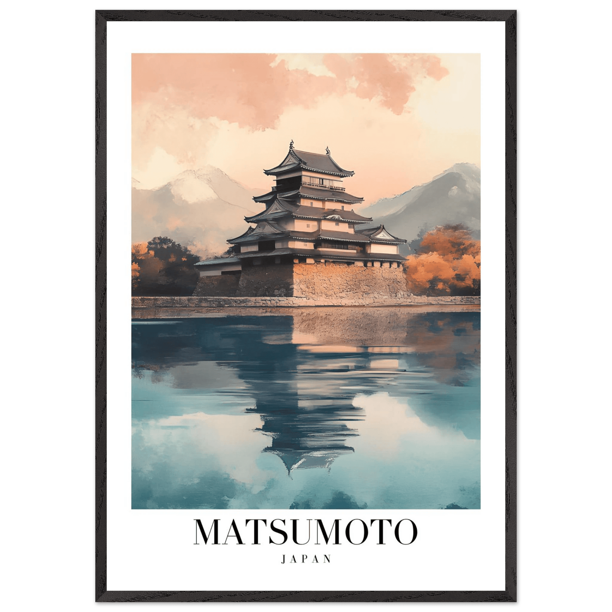 Matsumoto Japan Vintage Art Deco Travel Poster - Wall Art - Vibrantwalls
