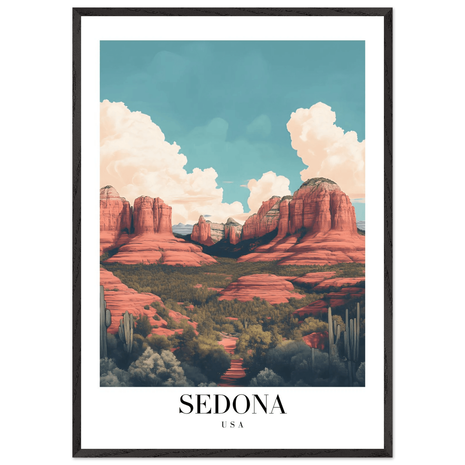 Sedona USA Vintage Art Deco Travel Poster - Wall Art - Vibrantwalls