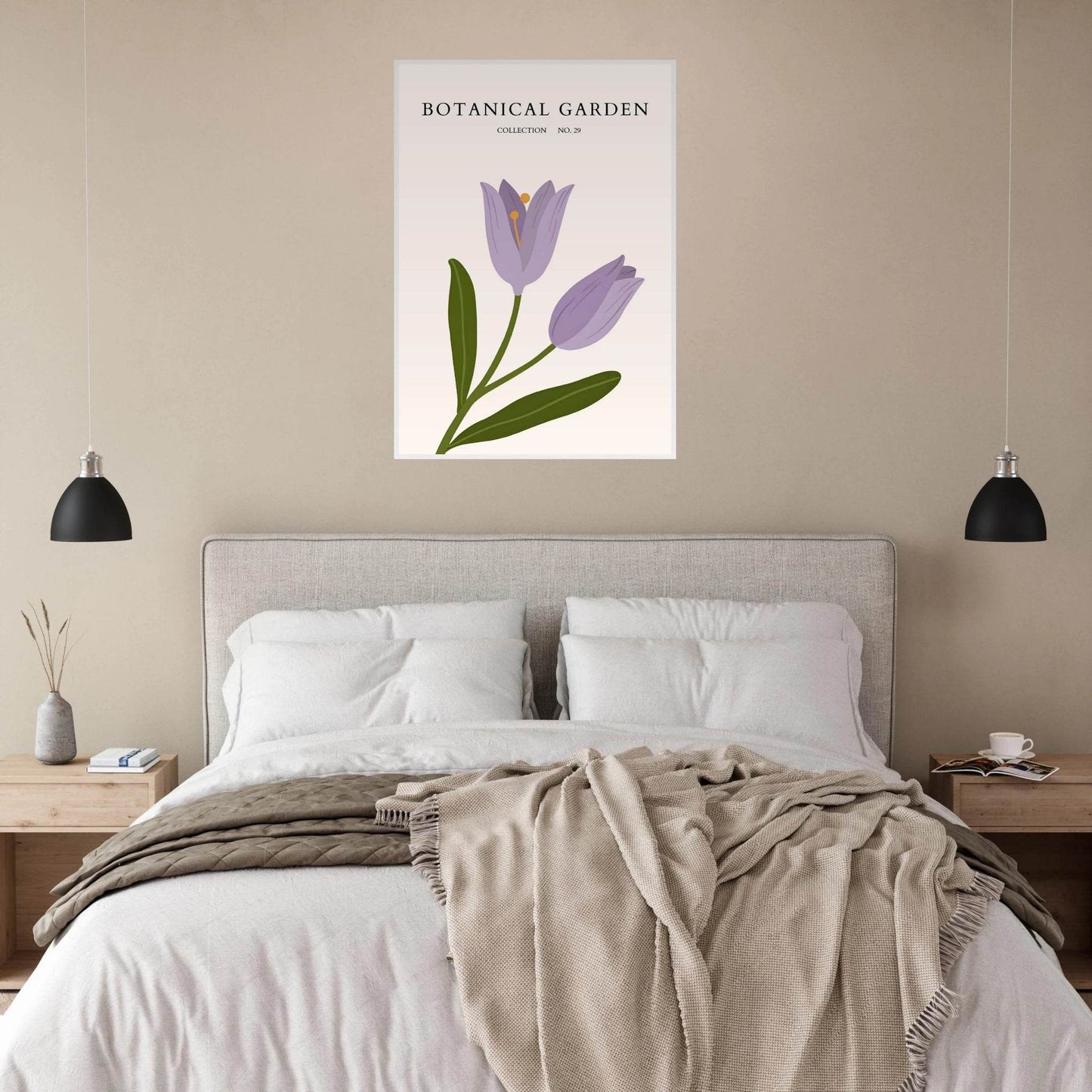 Botanical Garden Lavender Bloom Minimalist Framed Art - Vibrantwalls