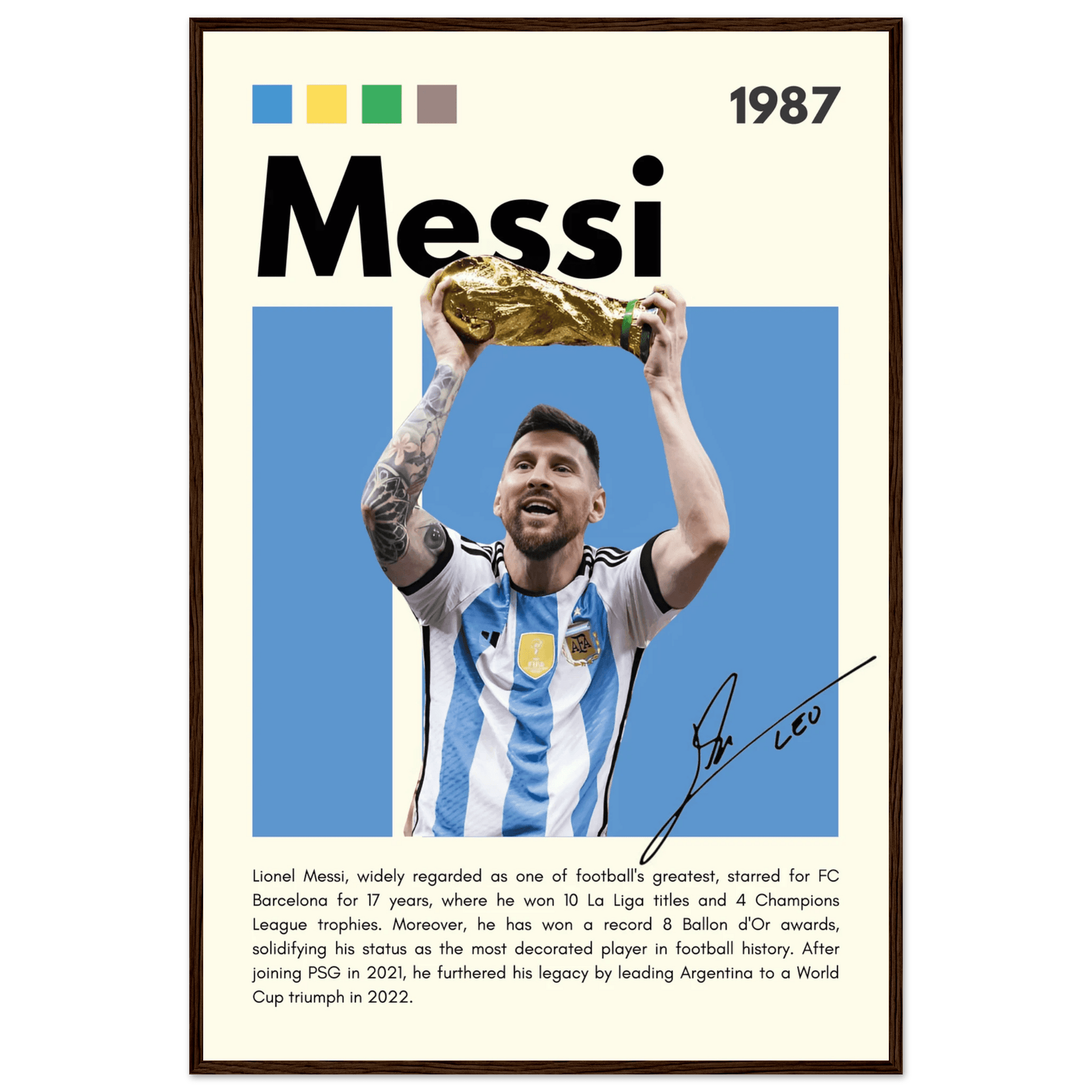 Lionel Messi World Cup Champion Football Legends Wall Art - Vibrantwalls