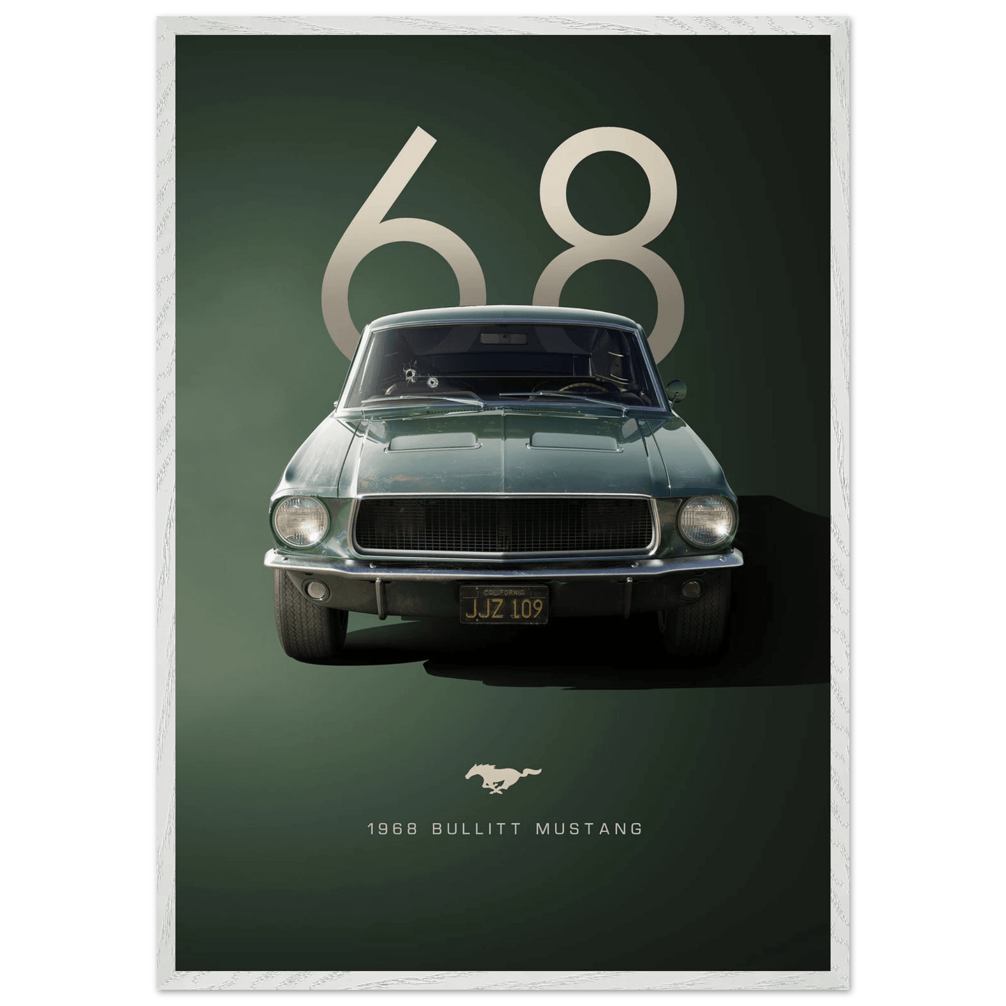 1968 Bullitt Mustang GT - 50th Anniversary Framed Poster - Vibrantwalls