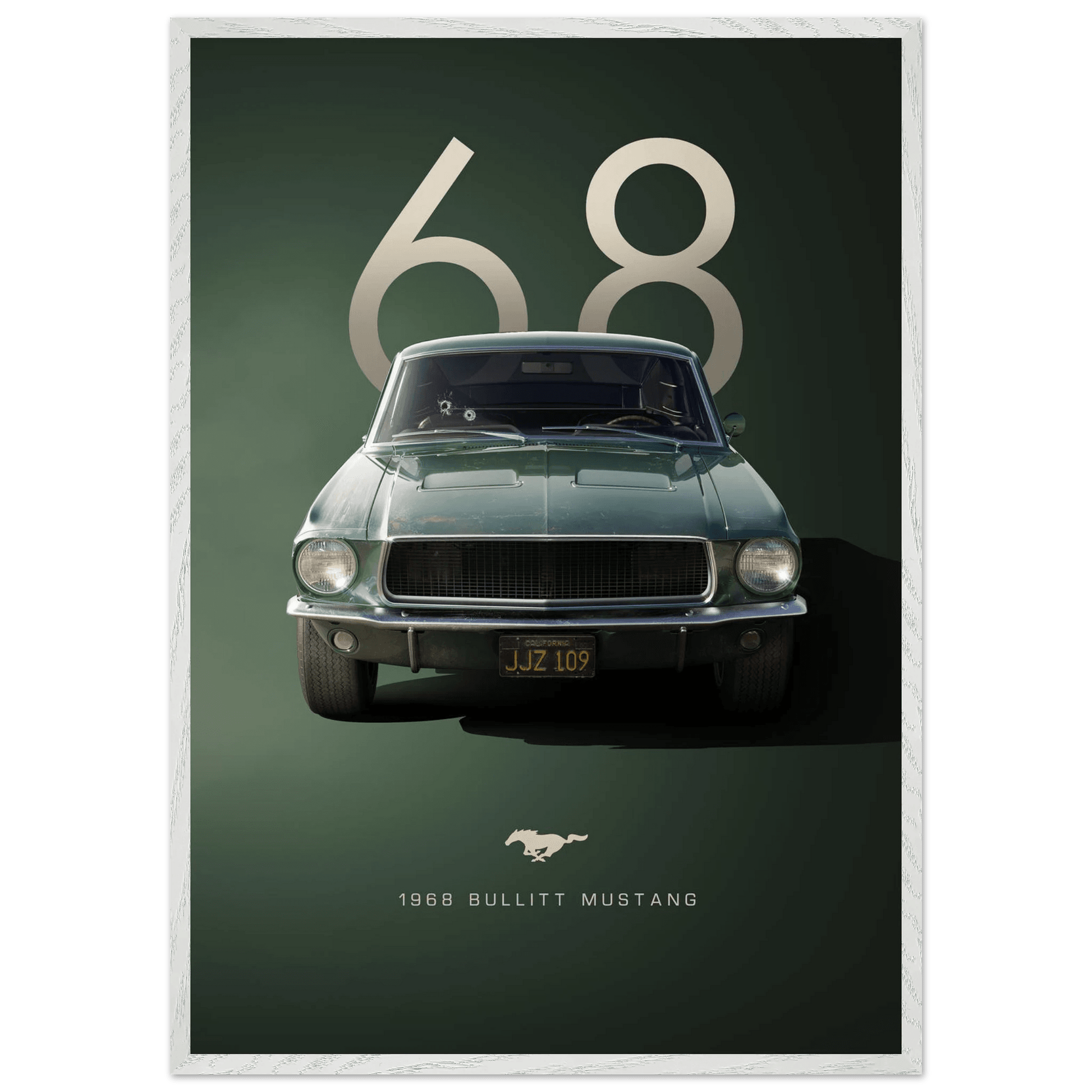 1968 Bullitt Mustang GT - 50th Anniversary Framed Poster - Vibrantwalls
