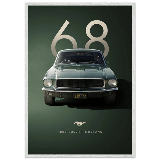 1968 Bullitt Mustang GT - 50th Anniversary Framed Poster - Vibrantwalls