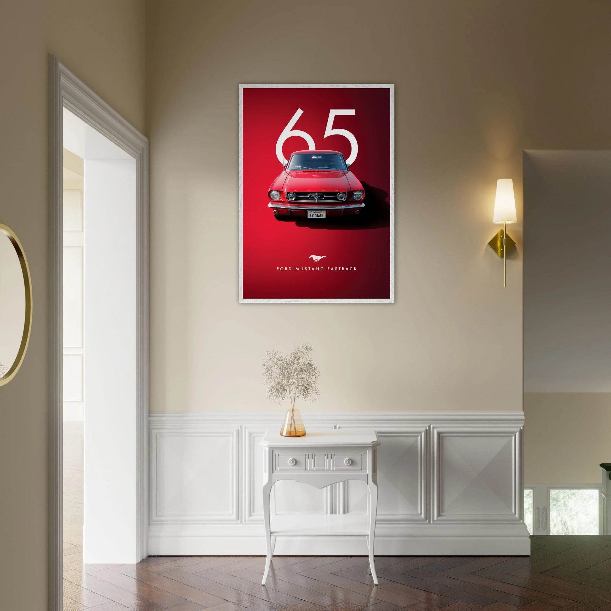 Iconic '65 Ford Mustang Fastback Framed Poster - Vibrantwalls