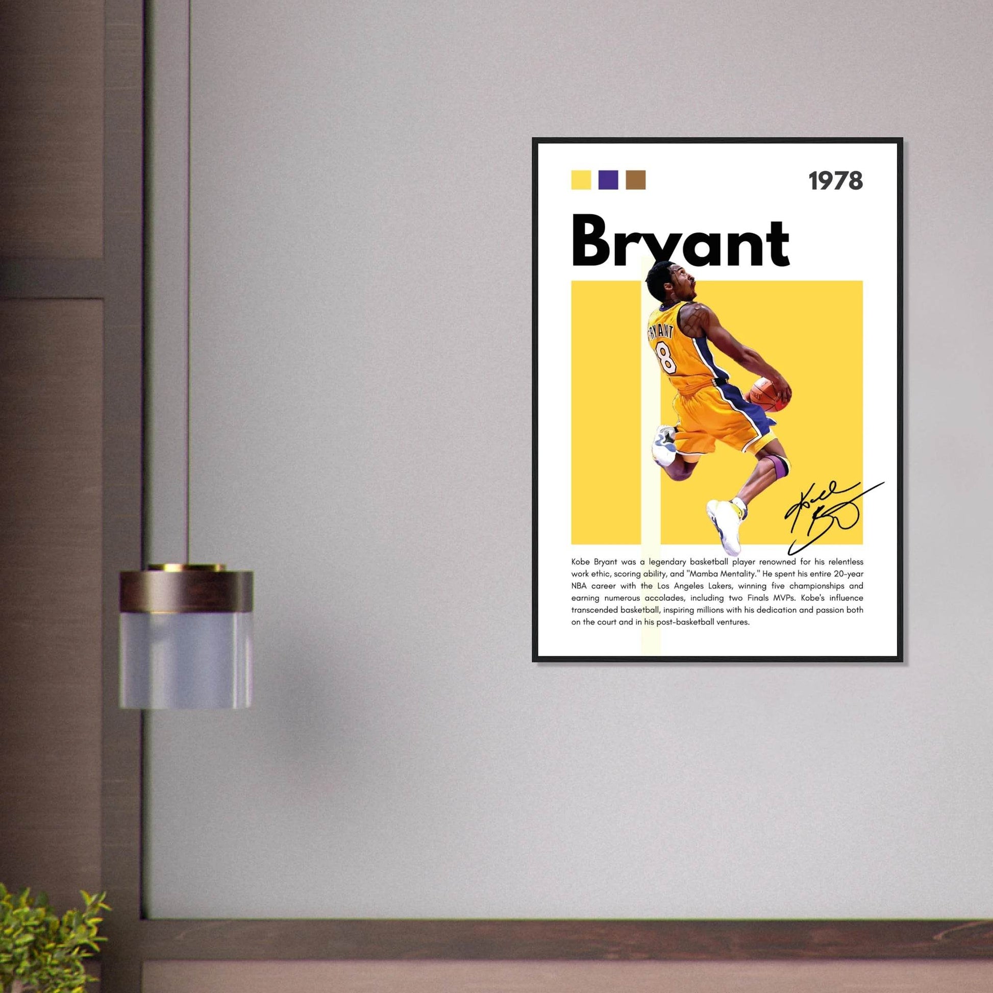 Kobe Bryant Number 24 Lakers Modern Print - Vibrantwalls