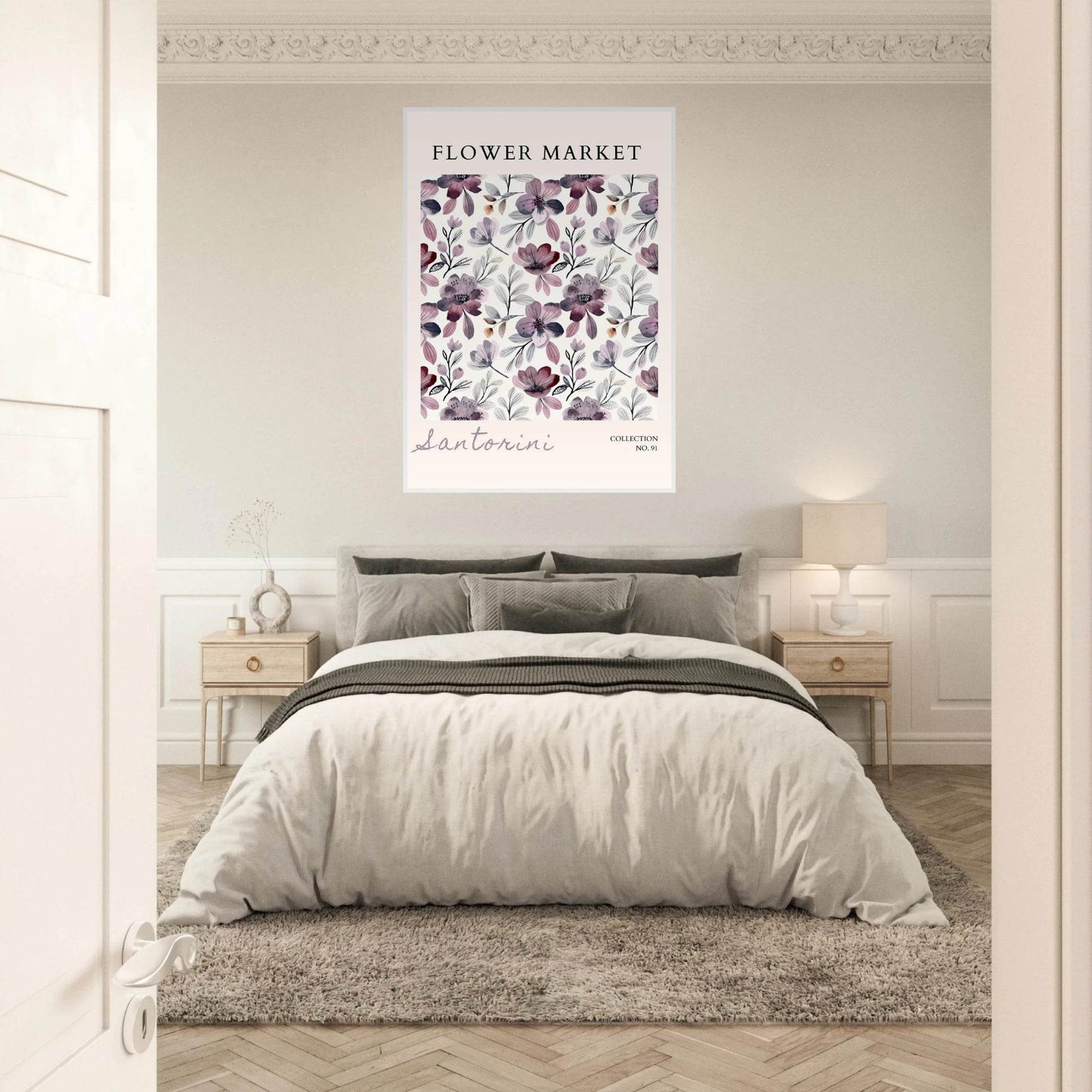 Santorini Flower Market Watercolor Floral Multiple Sizes - Wall Art - Vibrantwalls