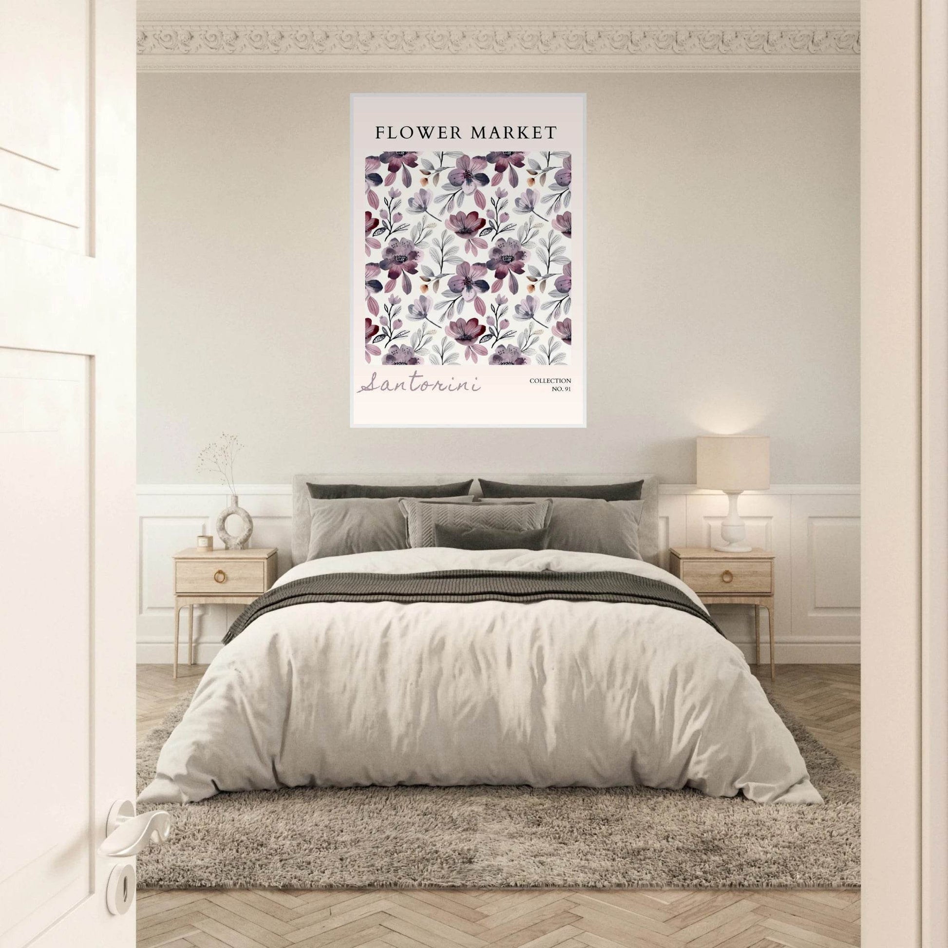 Santorini Flower Market Watercolor Floral Multiple Sizes - Wall Art - Vibrantwalls