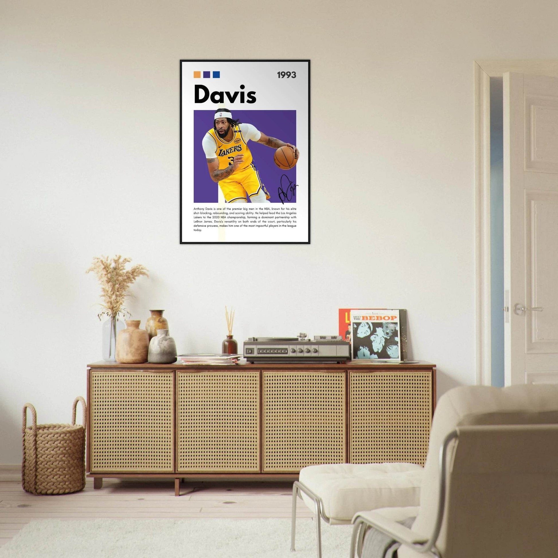 Anthony Davis Lakers Modern Basketball Art Print Vibrantwalls