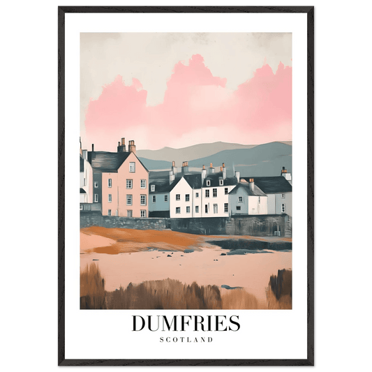 Dumfries Scotland Framed Poster – Pastel-Toned Vintage Travel Wall Art with Wooden Frame - Vibrantwalls