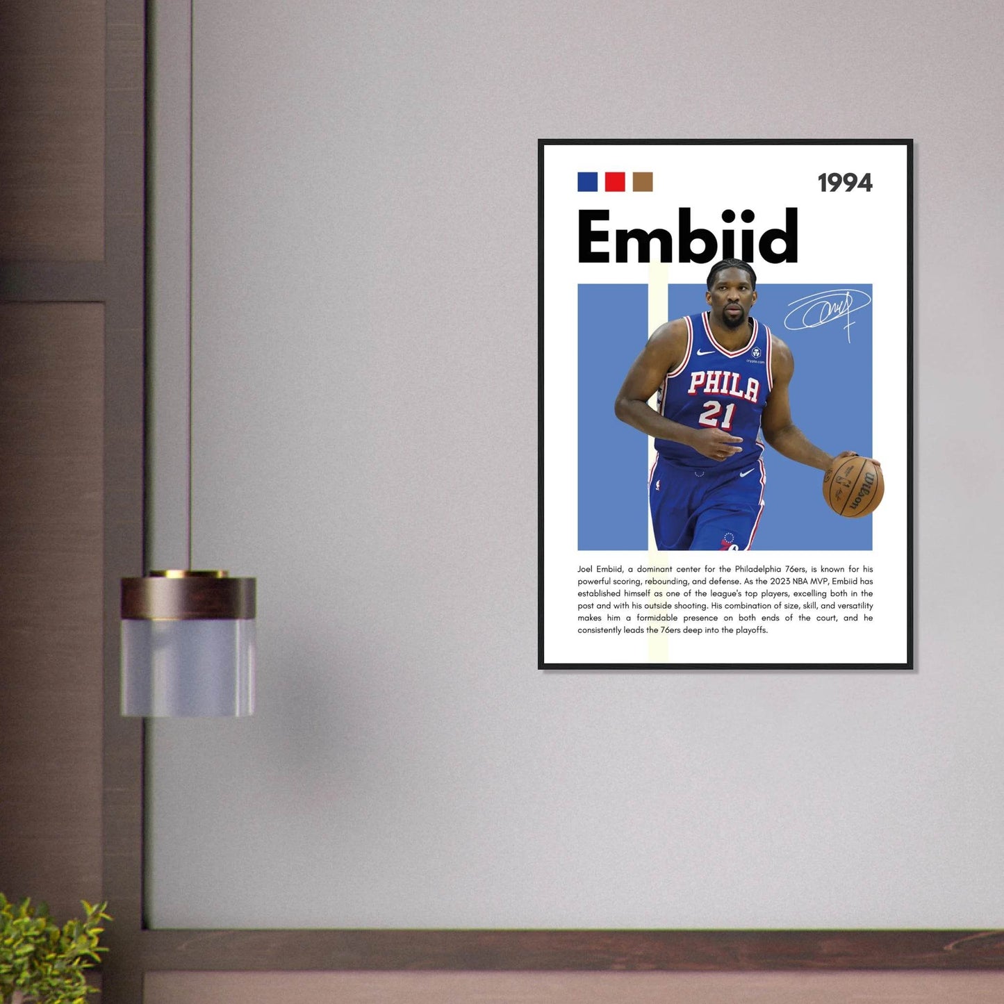 Joel Embiid The Process 76ers Framed Poster - Vibrantwalls