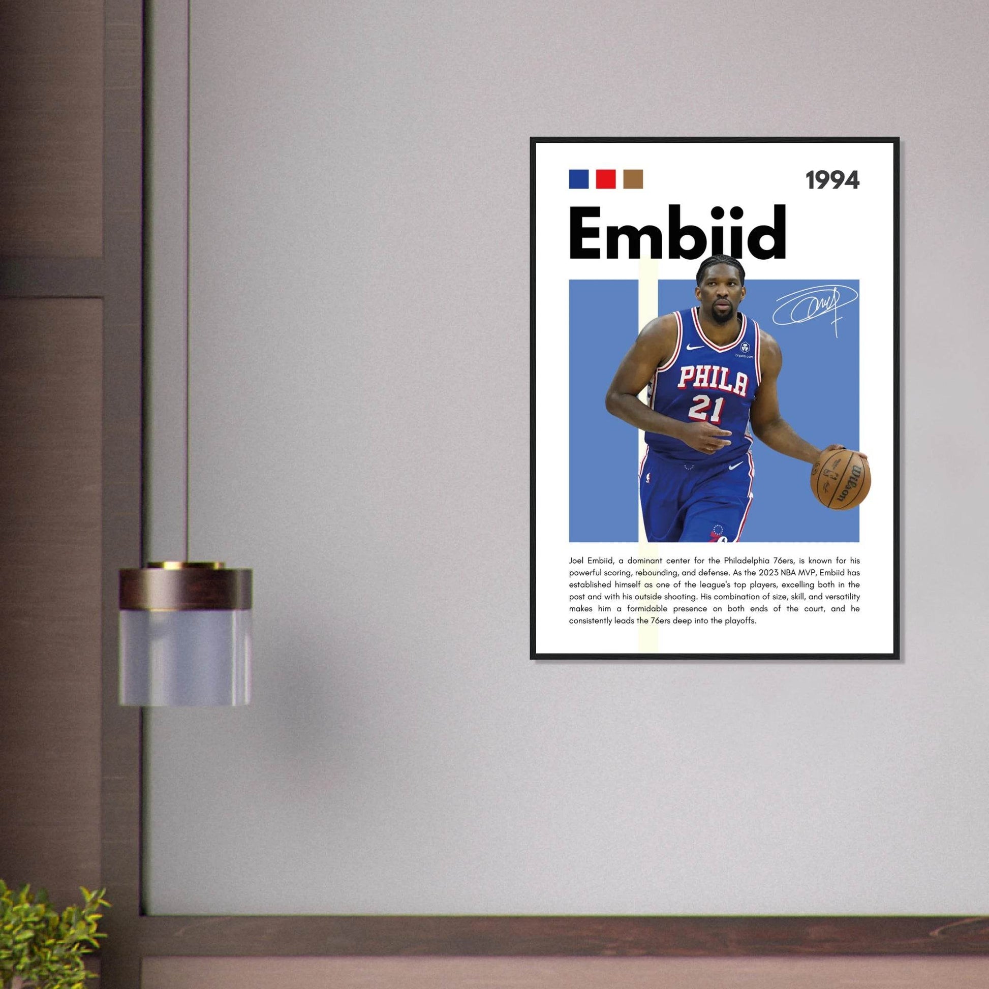 Joel Embiid The Process 76ers Framed Poster - Vibrantwalls