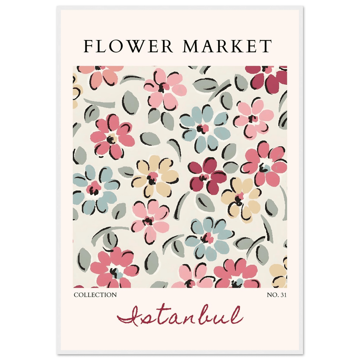Istanbul Flower Market Vibrant Floral Abstract Ready-to-Hang - Wall Art - Vibrantwalls