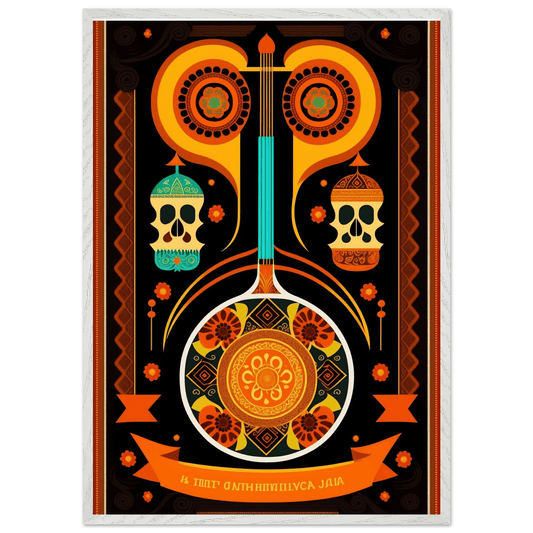 Vibrant Day of the Dead Guitar - Vibrantwalls