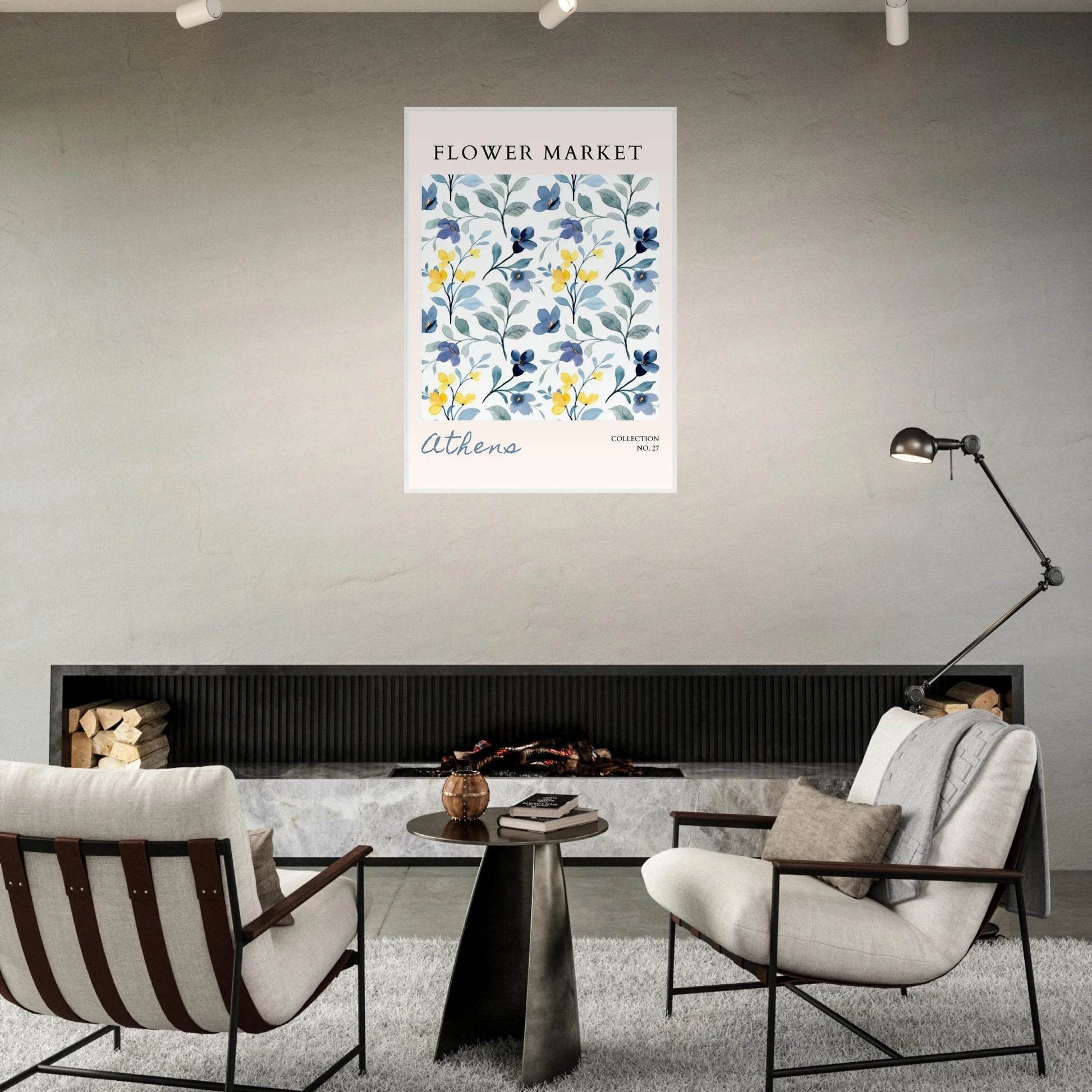 Athens Flower Market Framed Poster – Watercolor Floral Art Print | Ready-to-Hang in Various Sizes & Frame Styles - Vibrantwalls