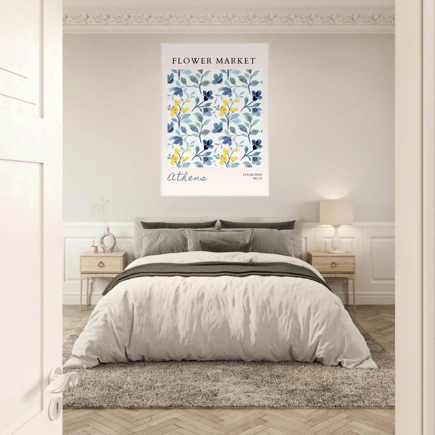 Athens Flower Market Framed Poster – Watercolor Floral Art Print | Ready-to-Hang in Various Sizes & Frame Styles - Vibrantwalls