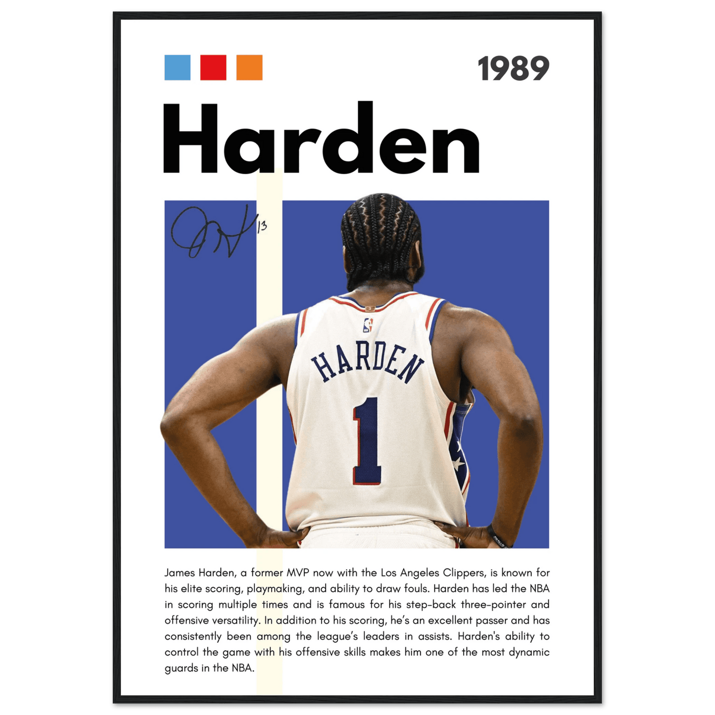 James Harden The Beard Clippers Framed Poster - Vibrantwalls