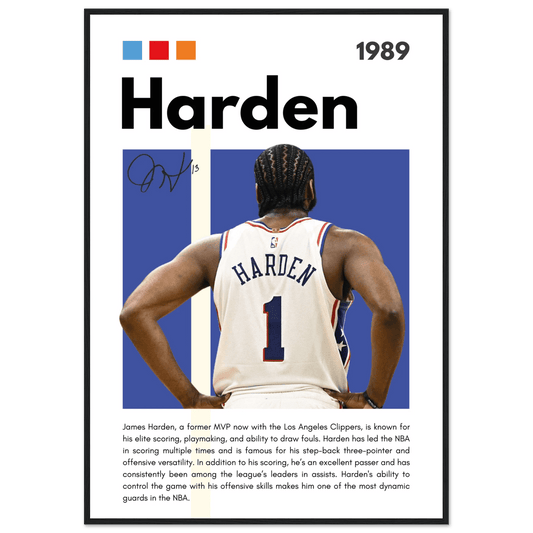 James Harden The Beard Clippers Framed Poster - Vibrantwalls