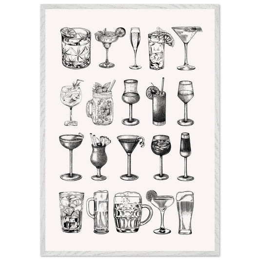 Gin Tonic Cocktail Recipe Vintage Style Art - Vibrantwalls