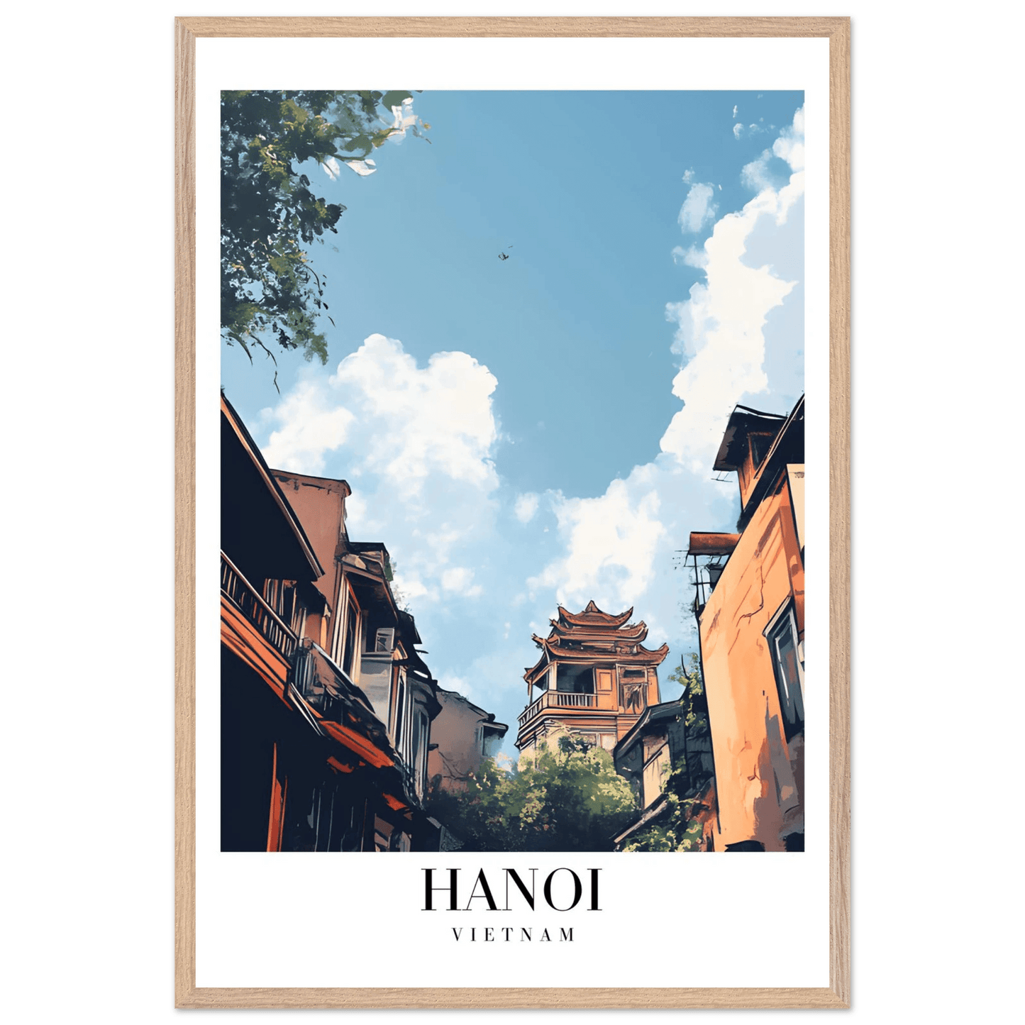 Hanoi Vietnam Scenic Cityscape Vintage Travel Poster - Wall Art - Vibrantwalls