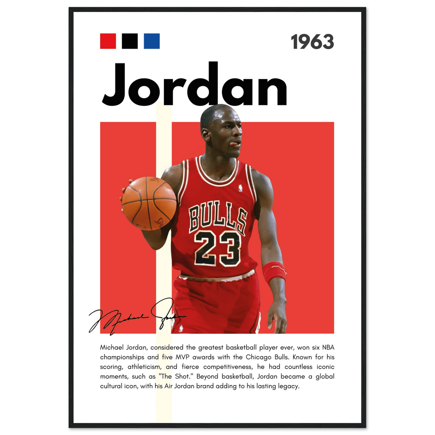 Michael Jordan Air Jordan Bulls Retro Print - Vibrantwalls