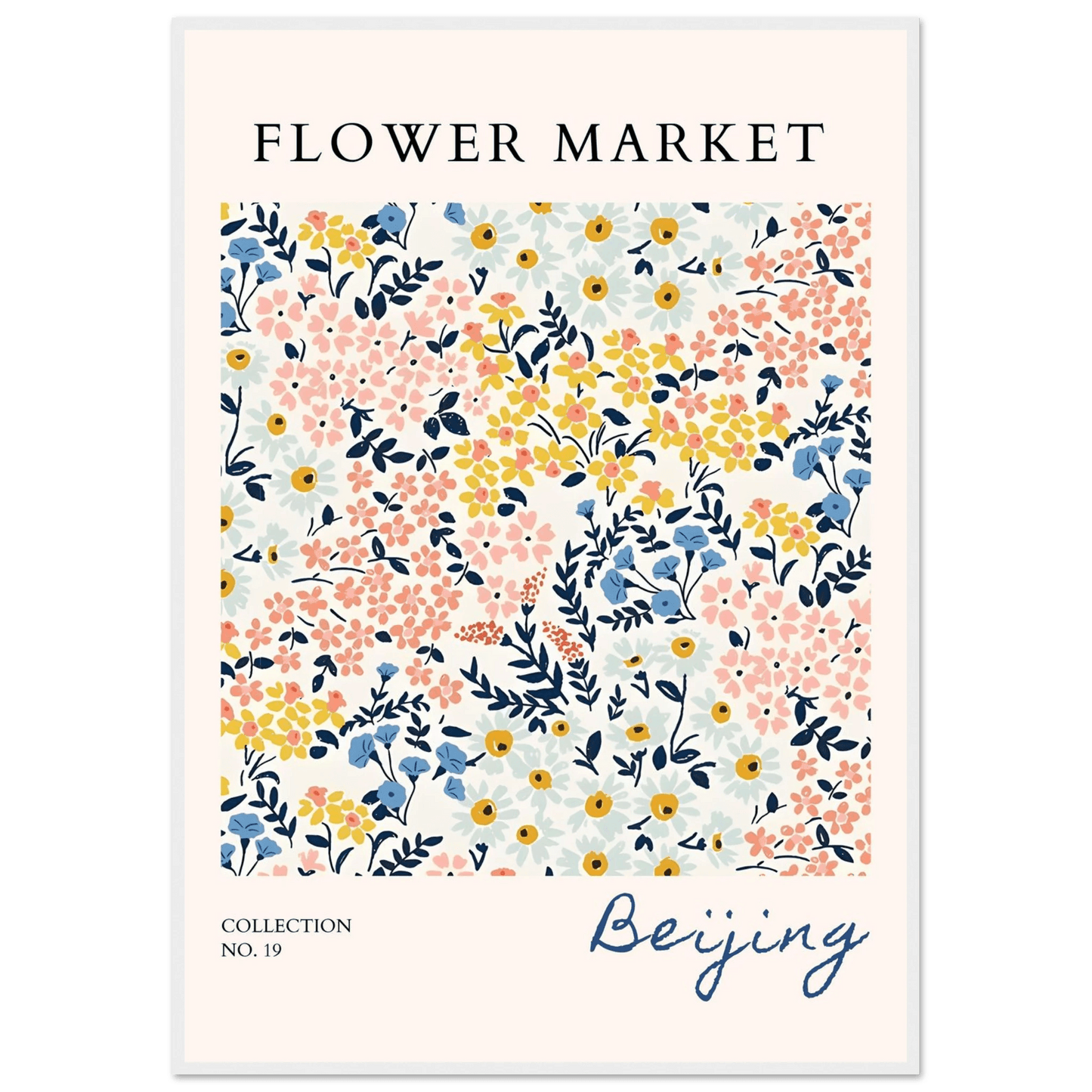 Beijing Flower Market Whimsical Pastel Hues Floral - Wall Art - Vibrantwalls