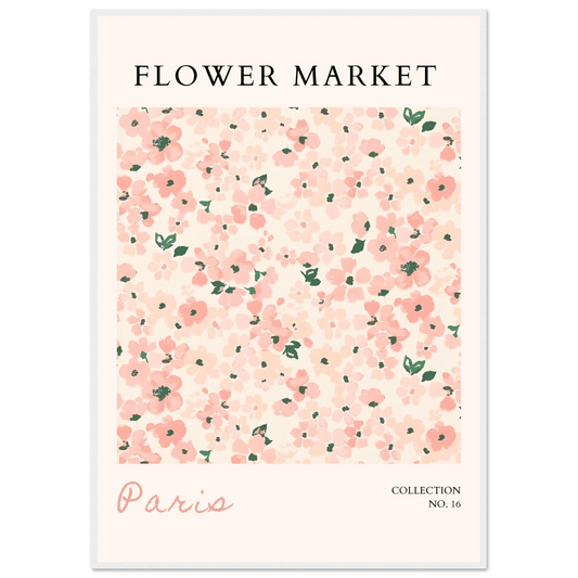 Paris Flower Market Framed Poster – Blush Floral Art Print | Ready-to-Hang Wall Decor in Multiple Sizes & Frame Finishes - Vibrantwalls