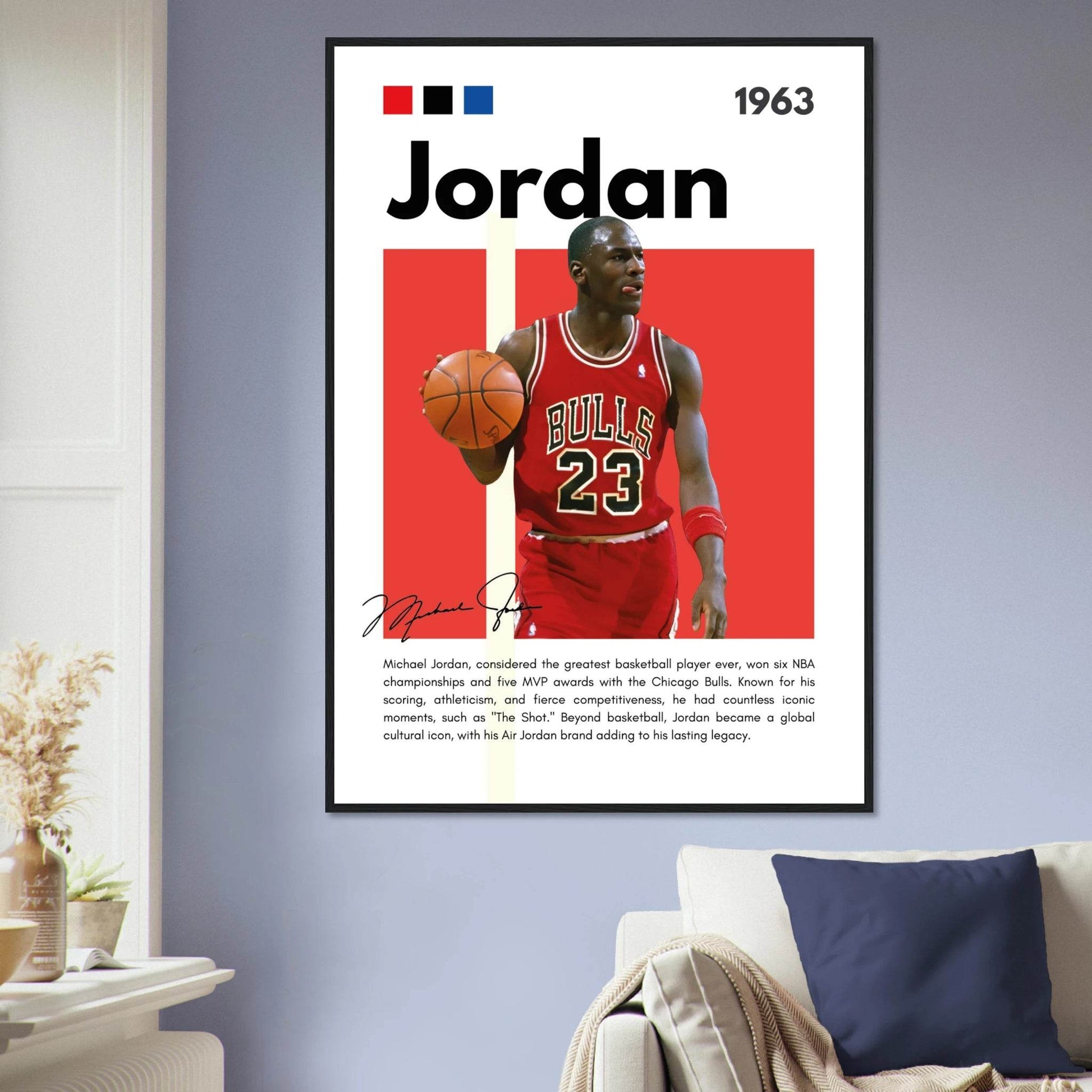 Michael Jordan Air Jordan Bulls Retro Print - Vibrantwalls