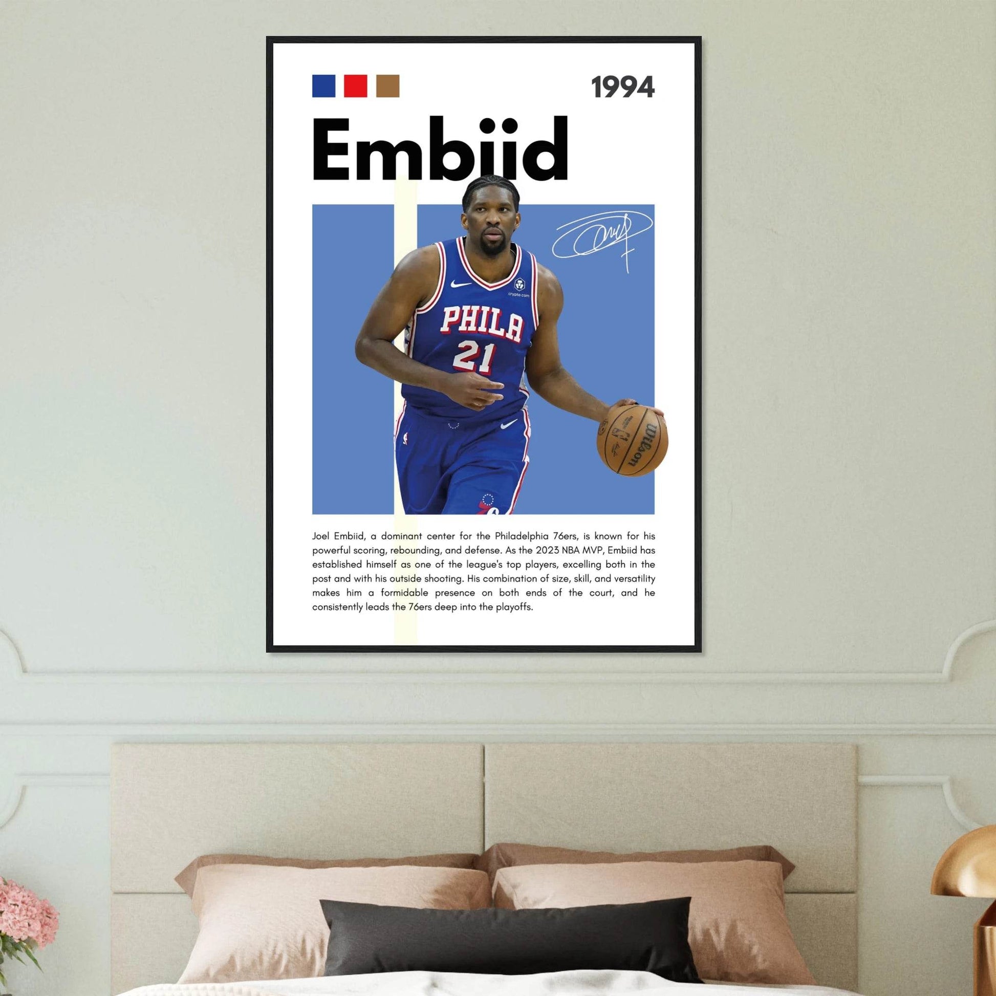 Joel Embiid The Process 76ers Framed Poster - Vibrantwalls