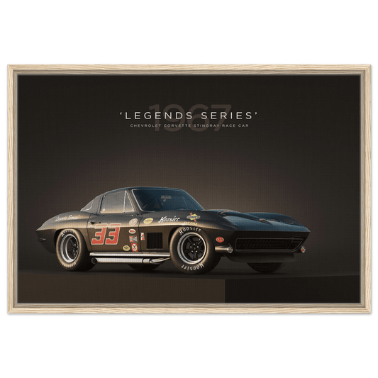 Chevrolet Corvette Stingray 1967 Framed Canvas -Vintage Car Posters