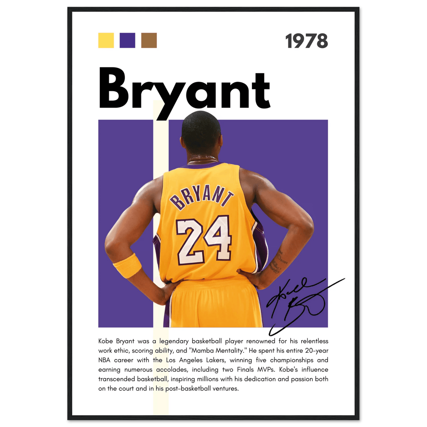 Kobe Bryant Mamba Mentality Lakers Framed Poster - Vibrantwalls