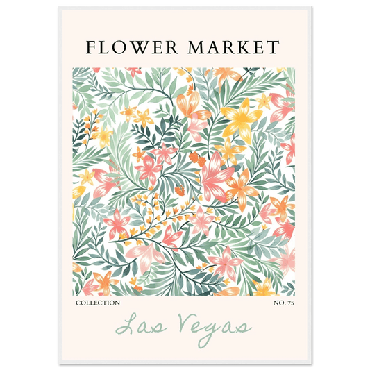 Flower Market Collection Framed Poster – Las Vegas Botanical Bliss Print | Ready-to-Hang Floral Art - Vibrantwalls