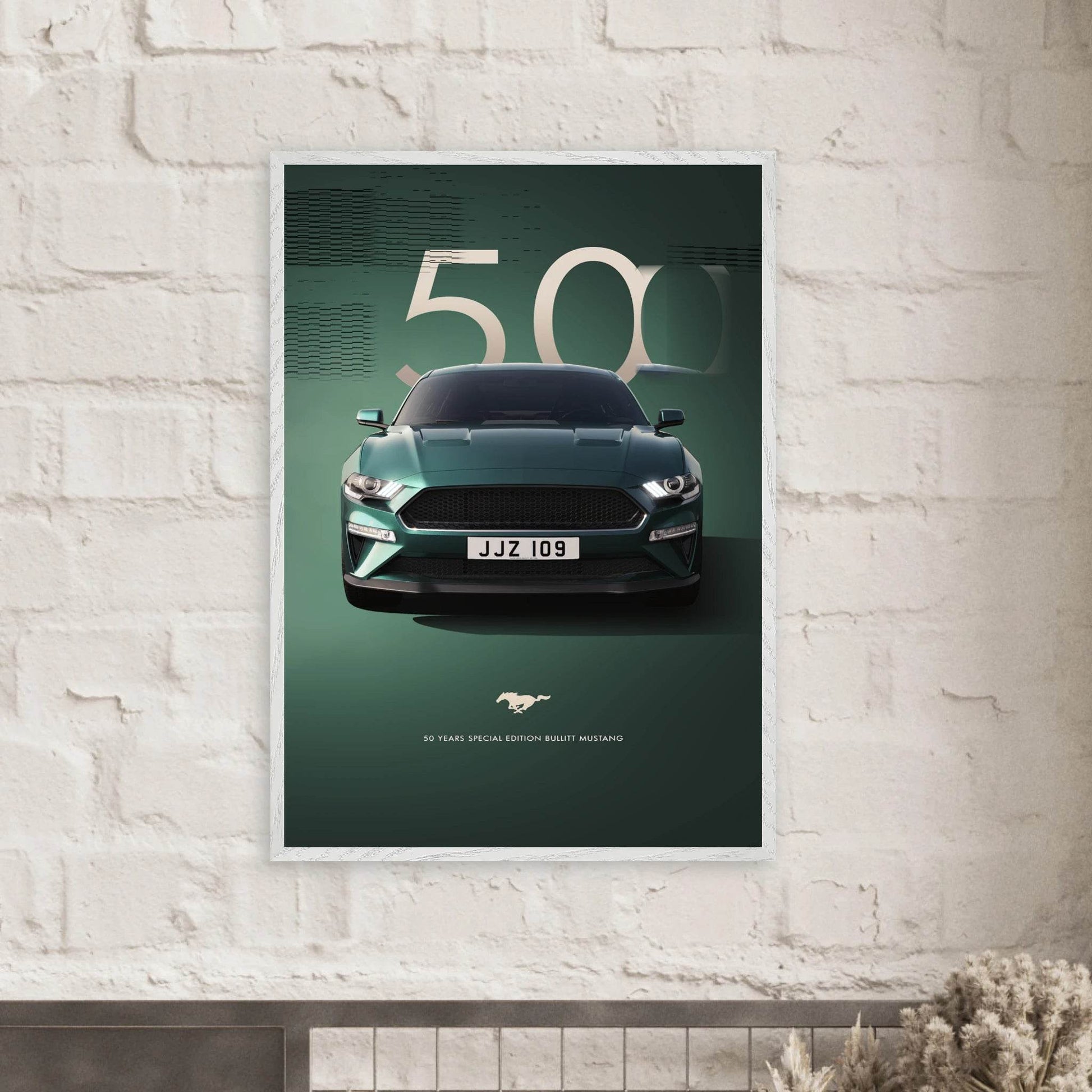 1968 Bullitt Mustang GT - 50th Anniversary Framed Poster - Vibrantwalls