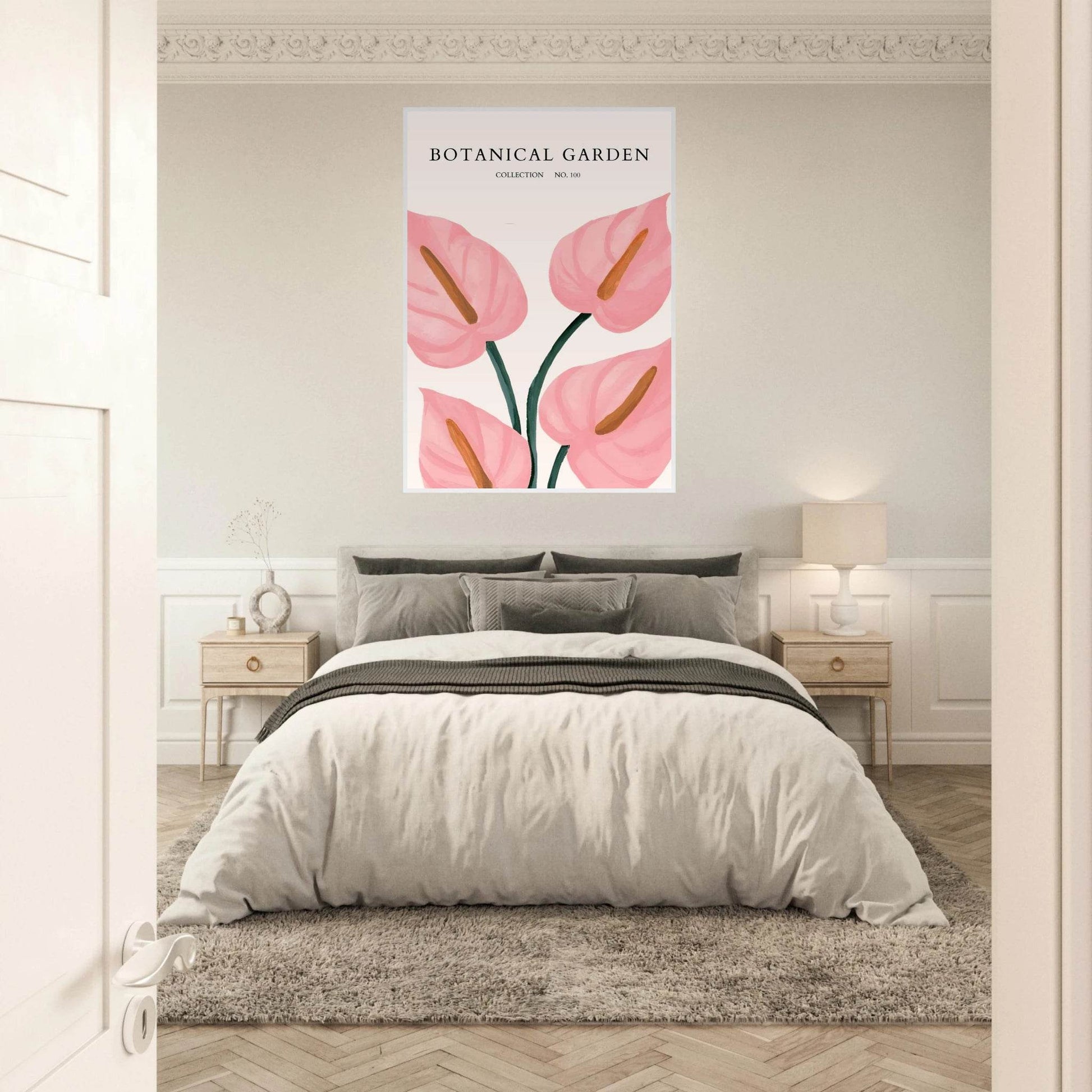 Botanical Garden Framed Poster – Pink Anthurium Bloom Art Print | Elegant & Ready-to-Hang - Vibrantwalls