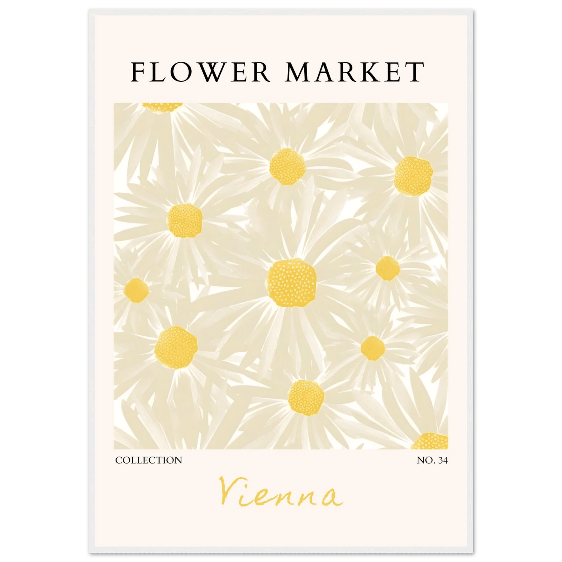 Flower Market Vienna Collection Framed Poster – Daisy Bloom Art Print | Ready-to-Hang Floral Decor - Vibrantwalls