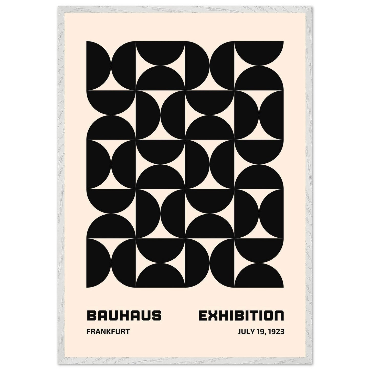 Bauhaus Black Beige Geometric Movement Design Poster Wall Art - Vibrantwalls
