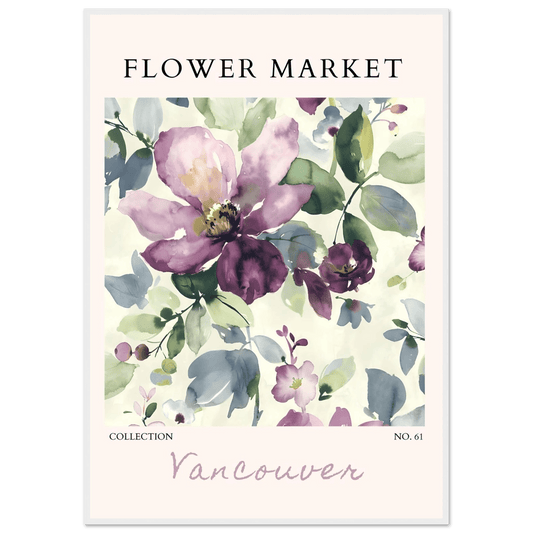 Watercolor Flower Market Framed Poster – Vancouver Collection Floral Art Print | Ready-to-Hang in Your Choice of Frame - Vibrantwalls