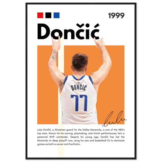 Luka Dončić El Matador Mavericks Framed Poster 70x100 cm 28x40″ Black frame Vibrantwalls