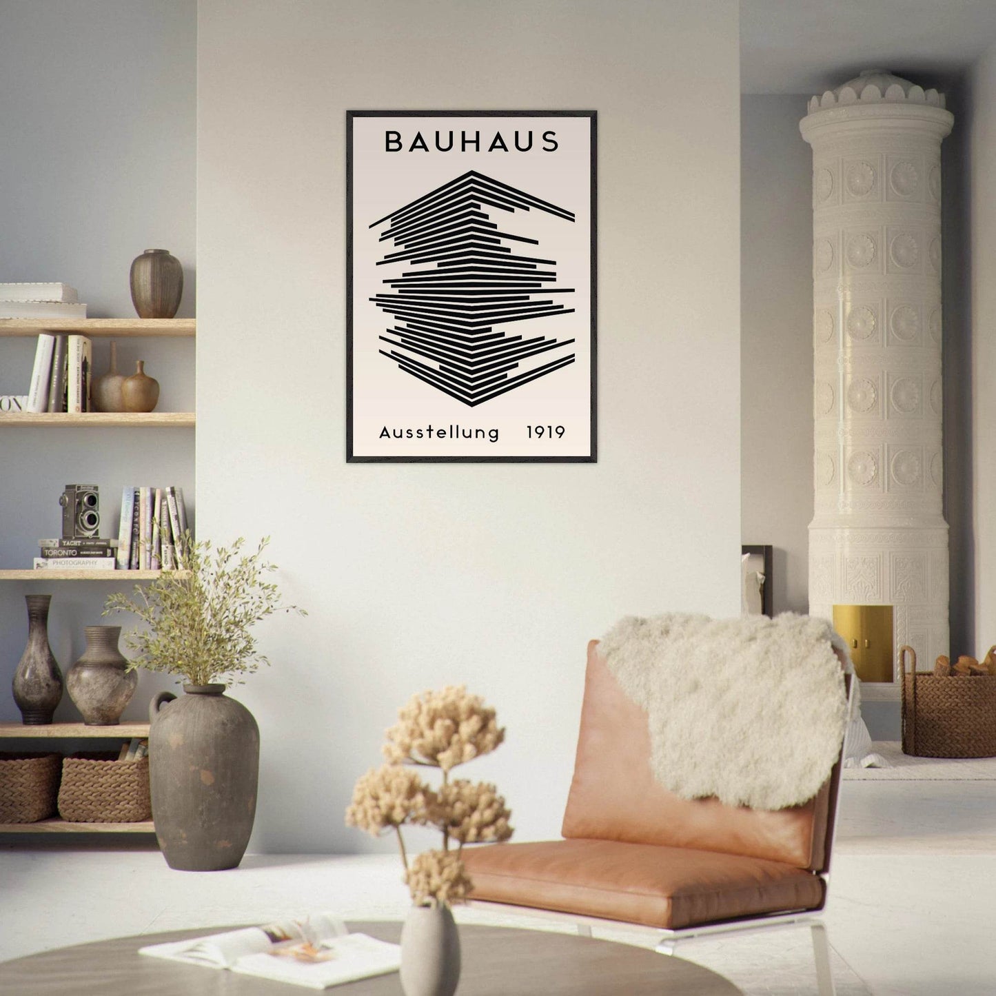 Bauhaus Black White Geometric Movement Style Design Wall Art - Vibrantwalls