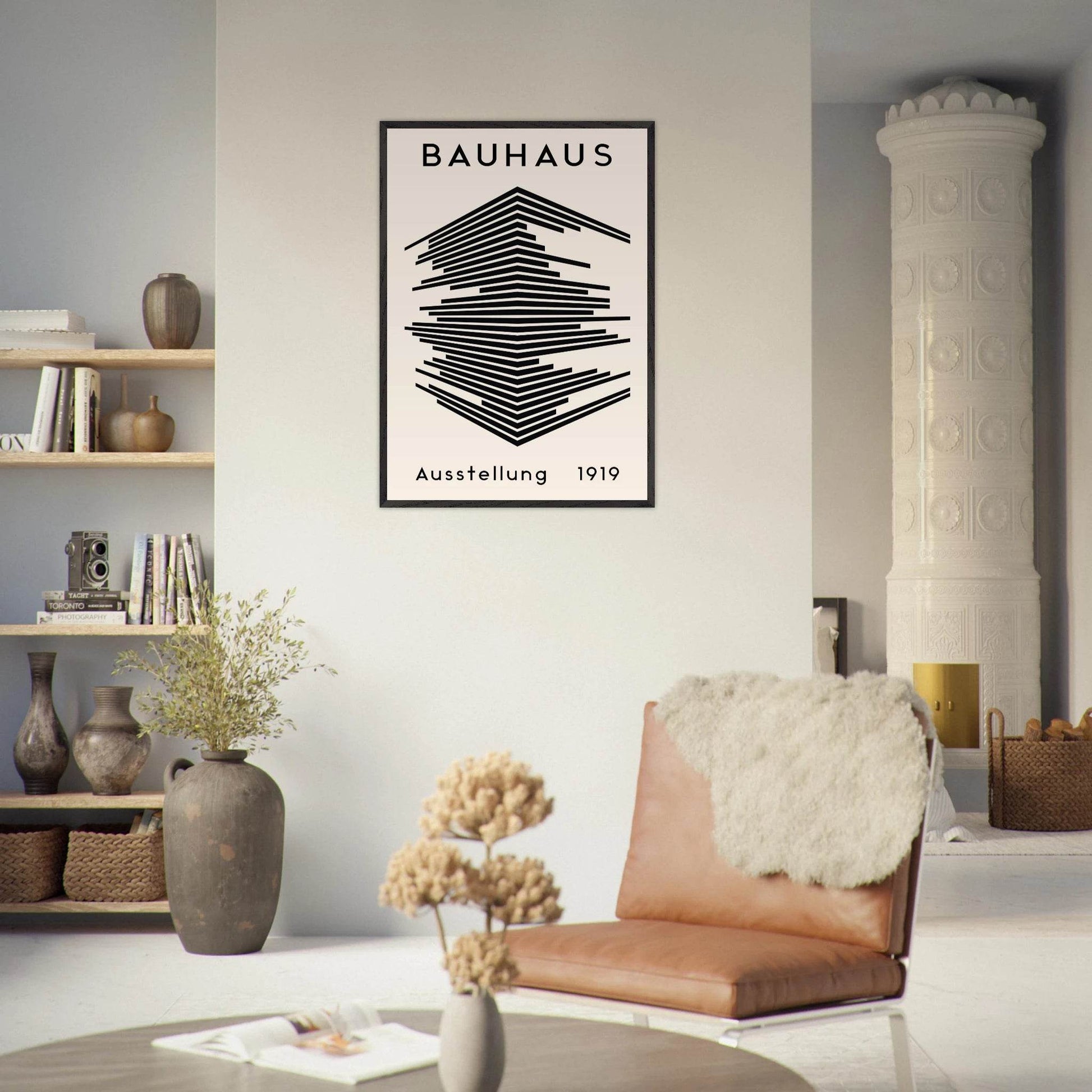 Bauhaus Black White Geometric Movement Style Design Wall Art - Vibrantwalls